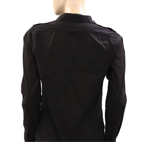 Nili Lotan Jora Tunic Shirt Top Cotton Long Sleeve Buttondown Black S NEW 283749 - Picture 9 of 9